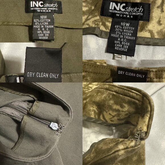 LOT: INC Stretch Woman Side Zip Entry Stretch Pants Green, 2pc - Picture 12 of 12